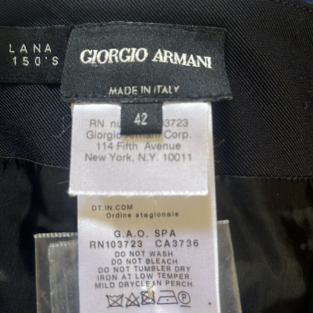 NWT! Women’s Giorgio Armani Black Wool Skirt. European Size 42 US Size 10 - Picture 5 of 11